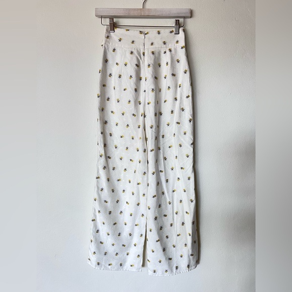 Revolve Majorelle Floral High Waist Wide Leg White Pants - Picture 3 of 5